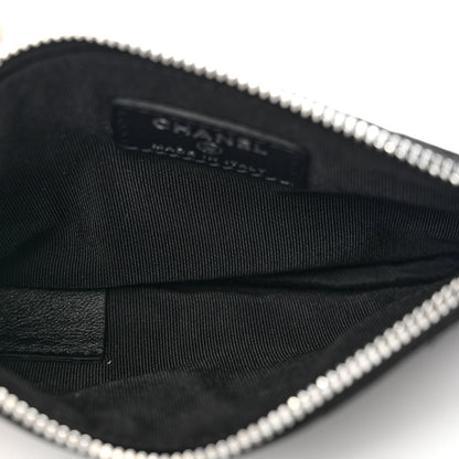 Chanel Lambskin Chevron Quilted Studded Small Cosmetic Case Black 5 of 8