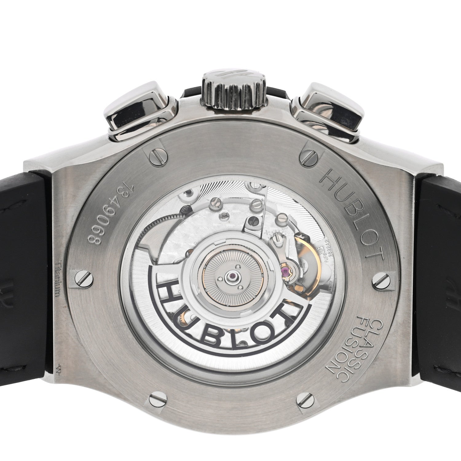 Hublot Titanium Alligator 45mm Classic Fusion Aerofusion Chronograph Automatic Watch Black 525.NX.0170.LR 4 of 5