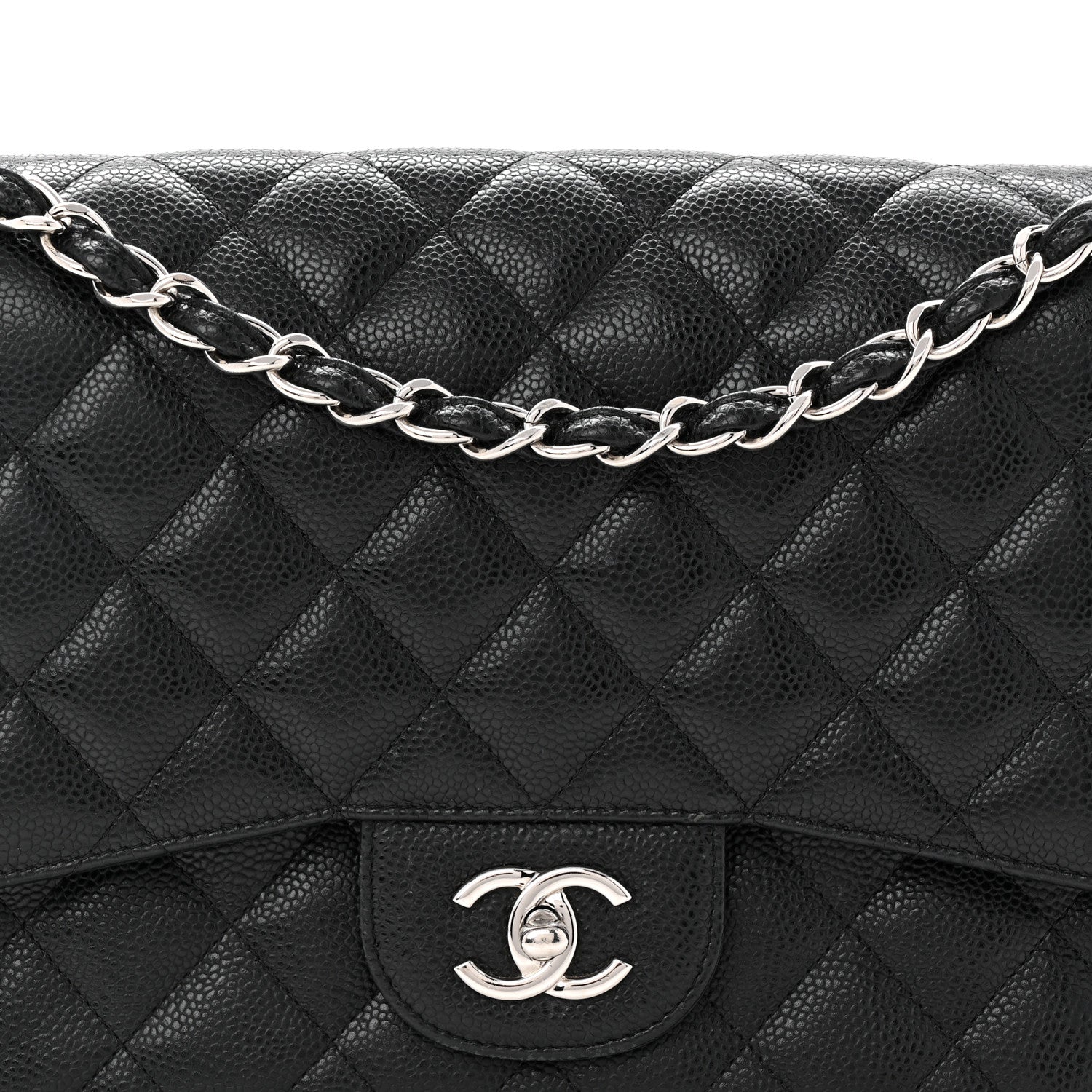 Chanel Caviar Quilted Jumbo Double Flap Black 8 of 10