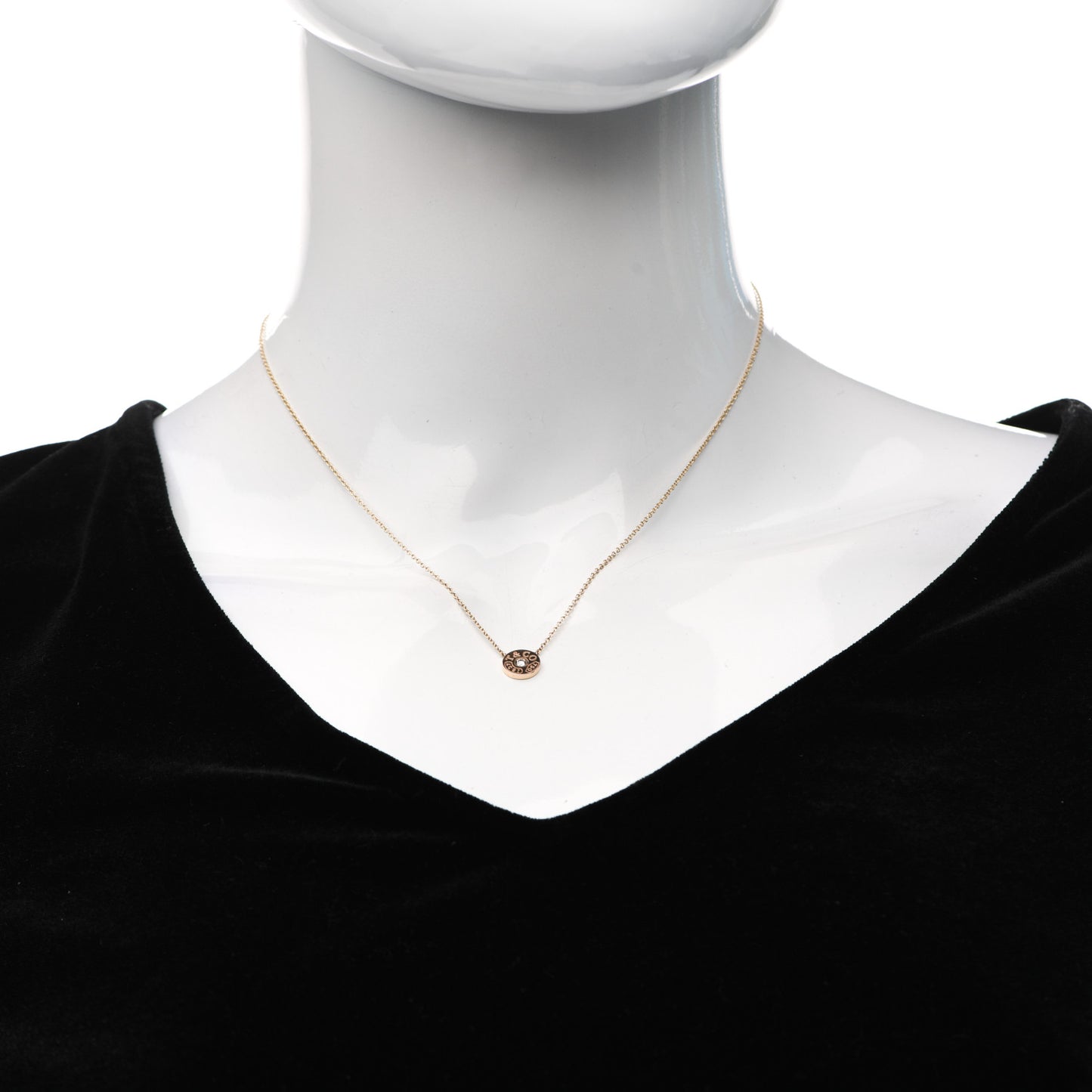18K Rose Gold Diamond 1837 Circle Pendant Necklace