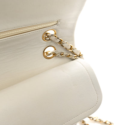 Chanel Lambskin Quilted Medium Double Flap White 13 of 15