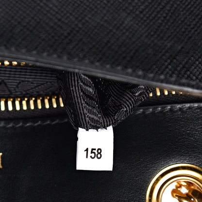 Prada Saffiano Lux Chain Shoulder Bag Black 6 of 11