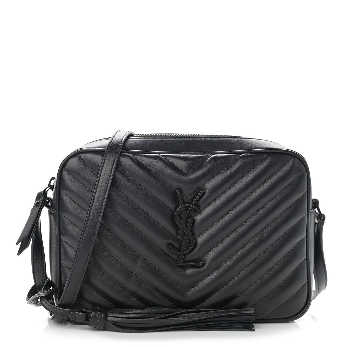 Calfskin Matelasse Monogram Lou Camera Bag Black