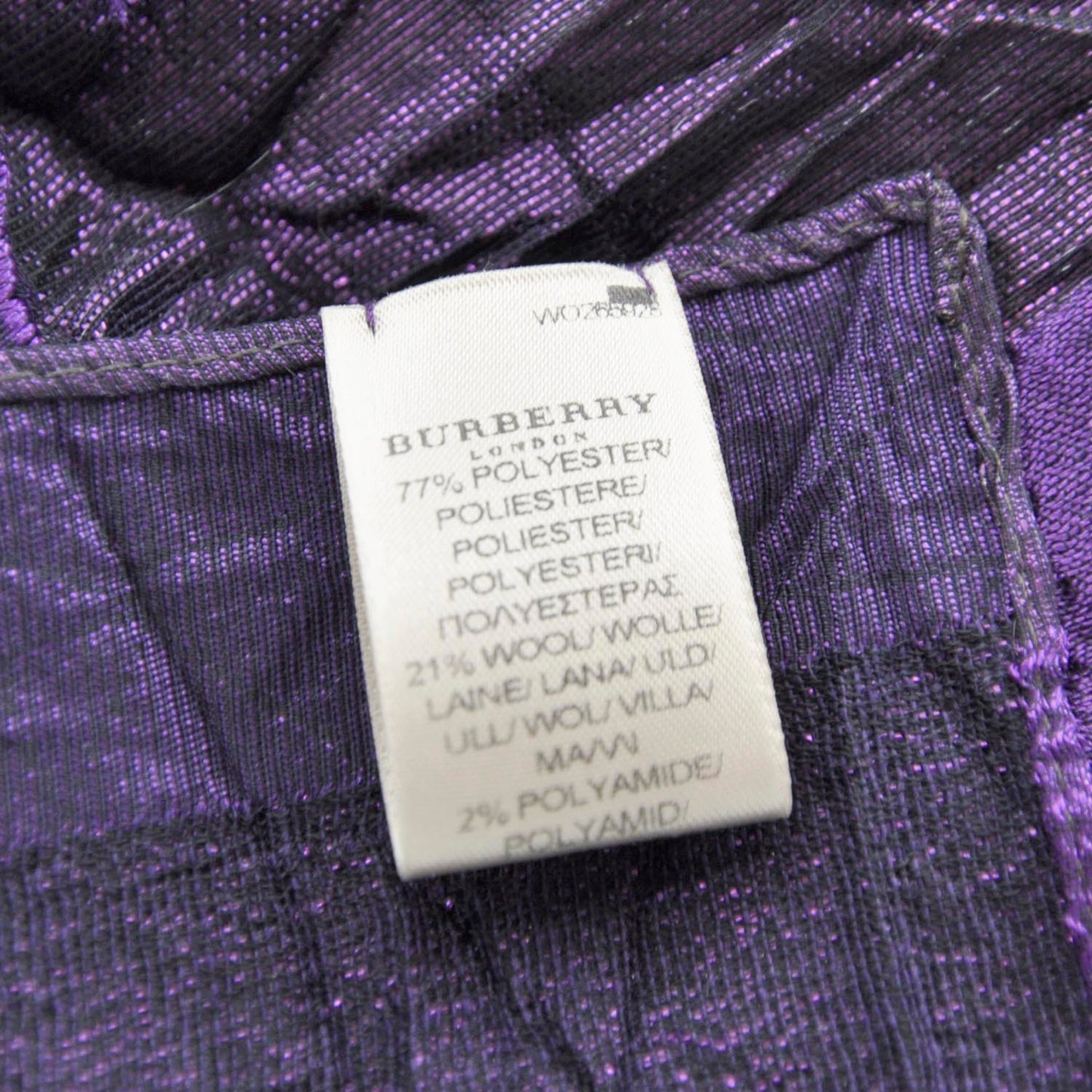 Metallic Check Scarf Purple