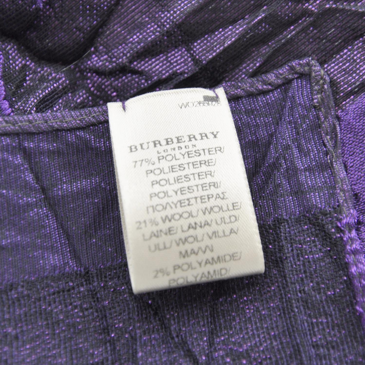 Burberry Metallic Check Scarf Purple 4 of 5