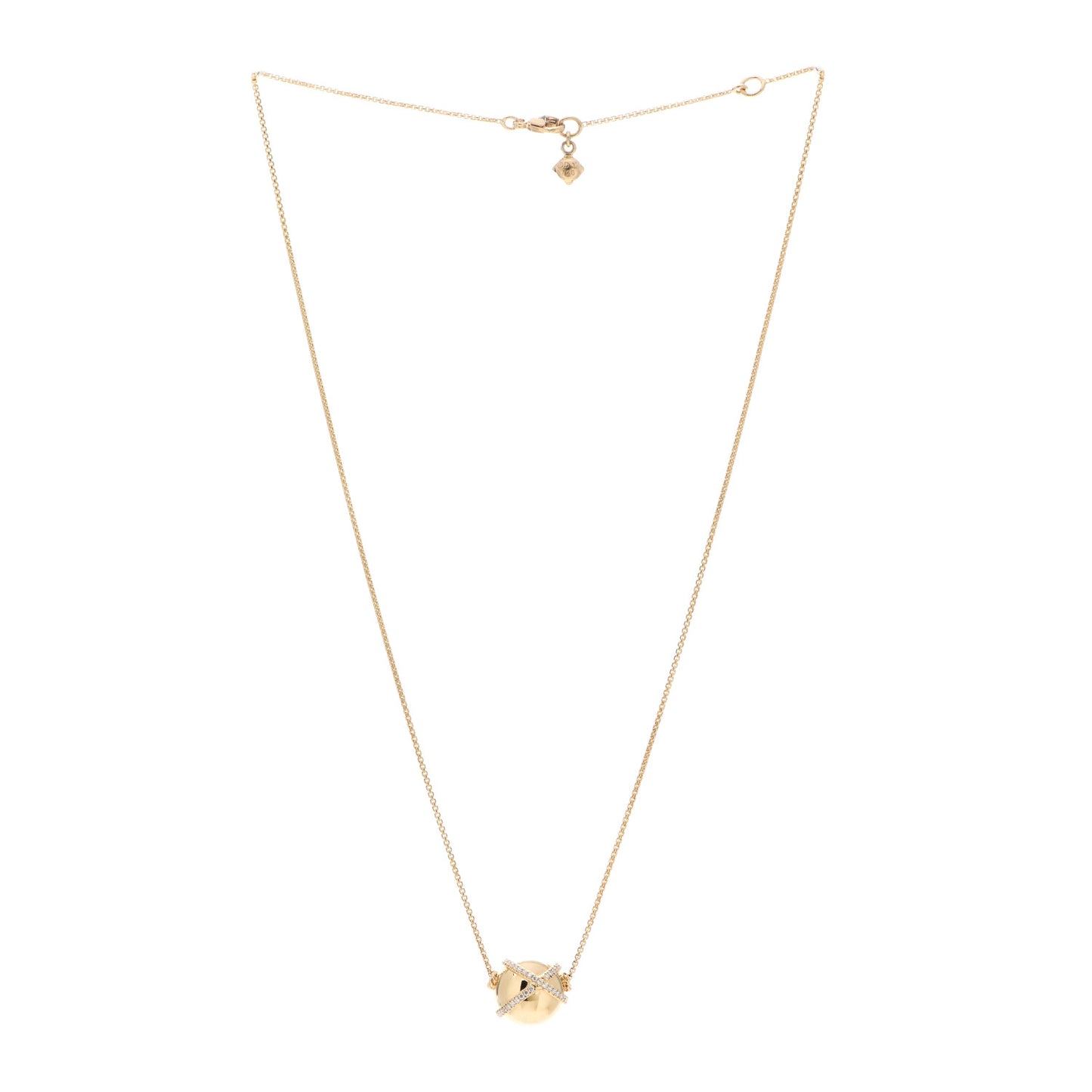 18K Yellow Gold Diamond 14mm Solari Pave Wrap Pendant Necklace