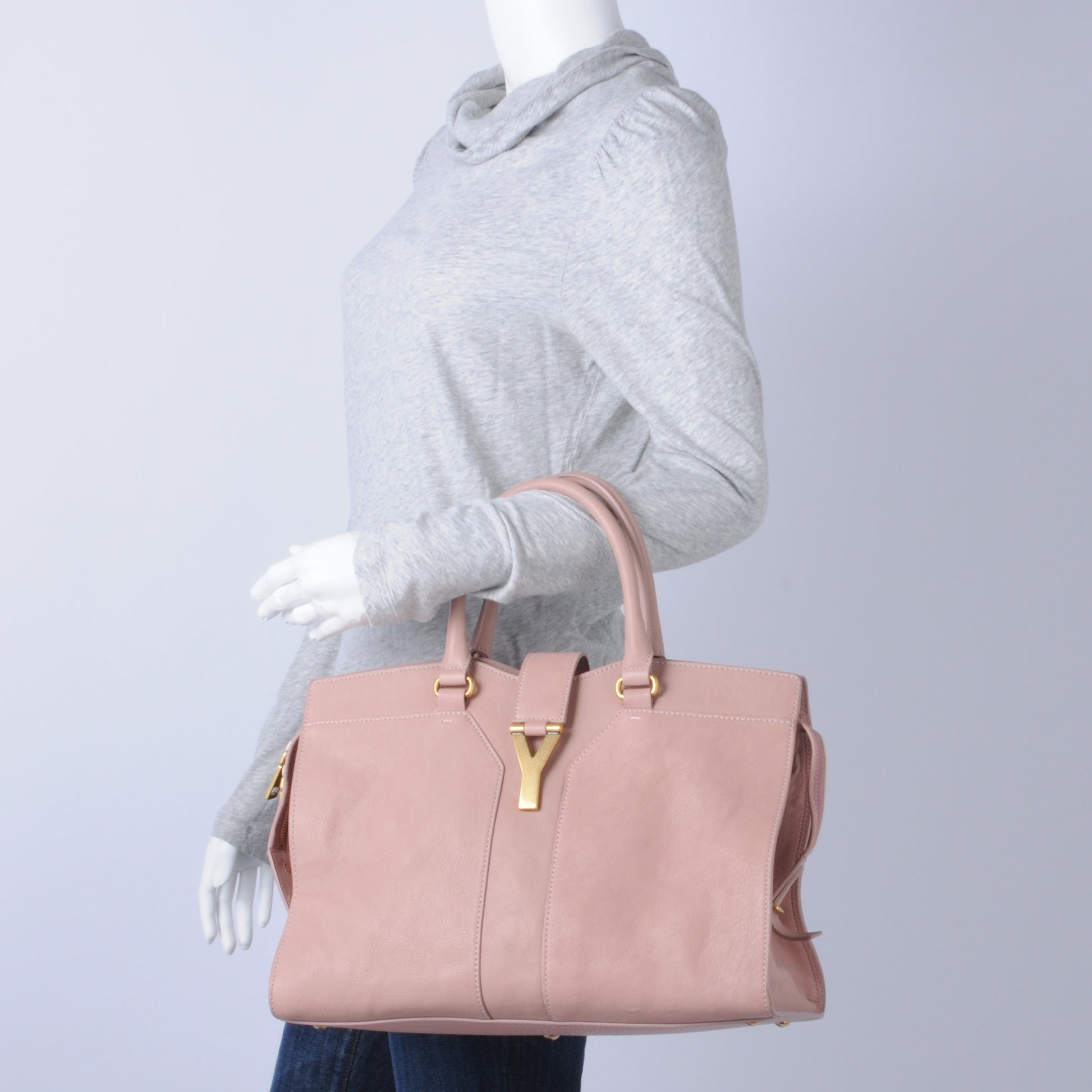 Saint Laurent Leather Medium Cabas Chyc Pink 2 of 8
