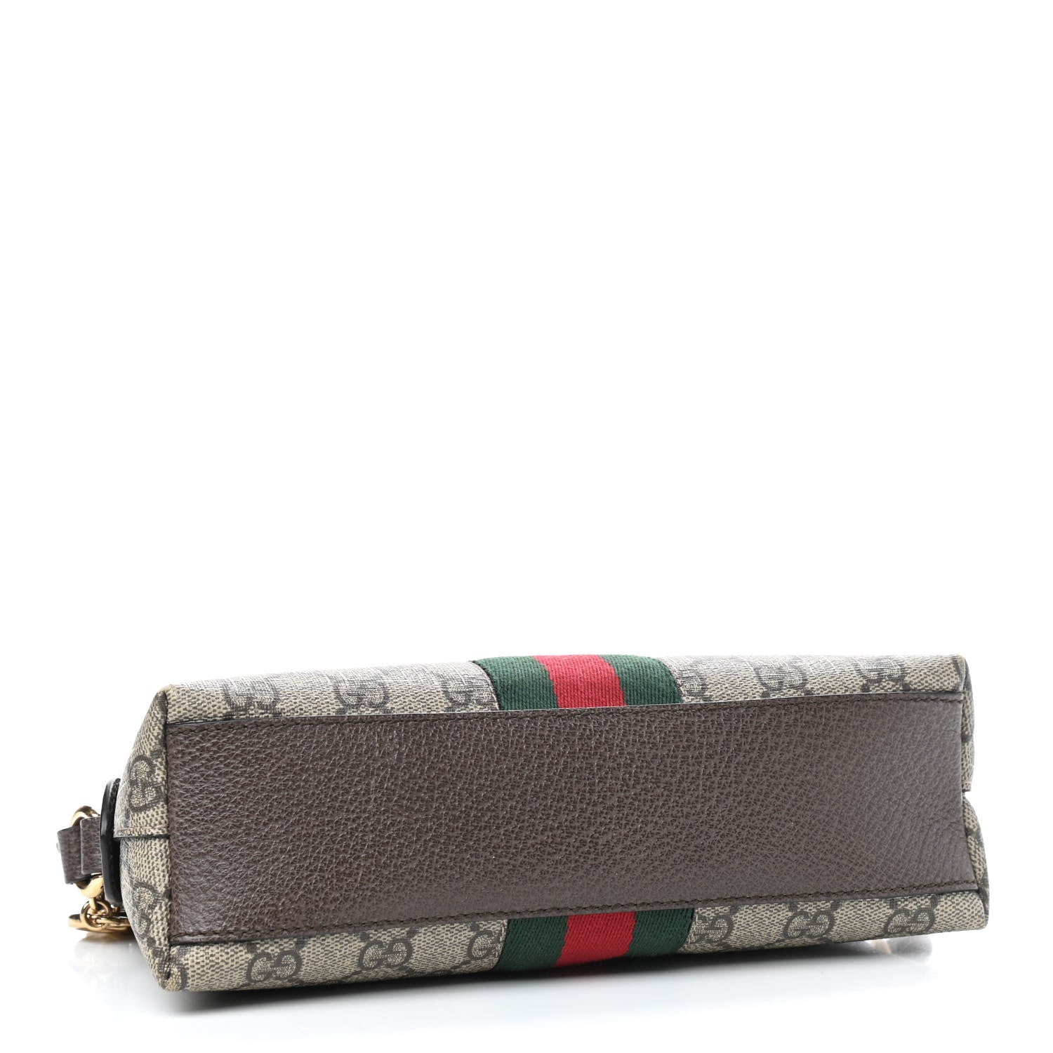 Gucci GG Supreme Monogram Textured Dollar Calfskin Web Small Ophidia Dome Shoulder Bag Beige Ebony New Acero 4 of 9