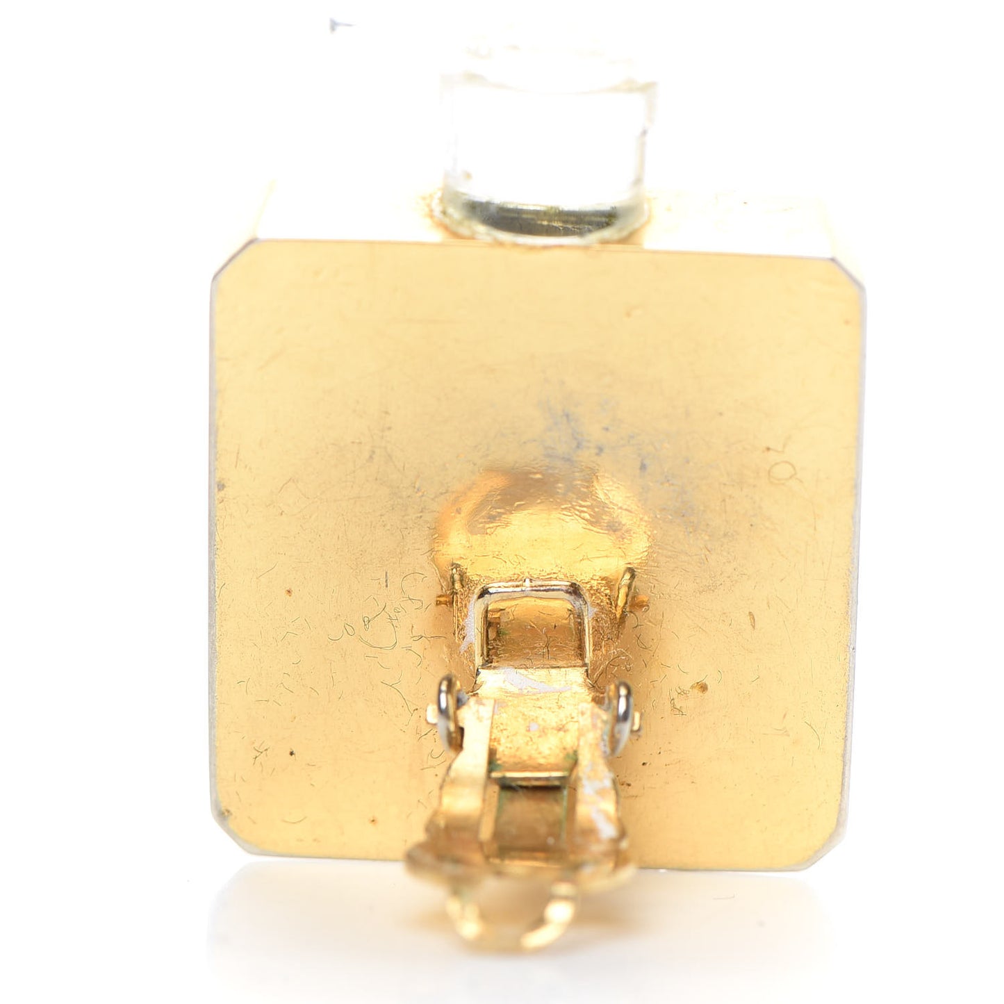 Coco Perfume Bottle Clip on Earrings Gold