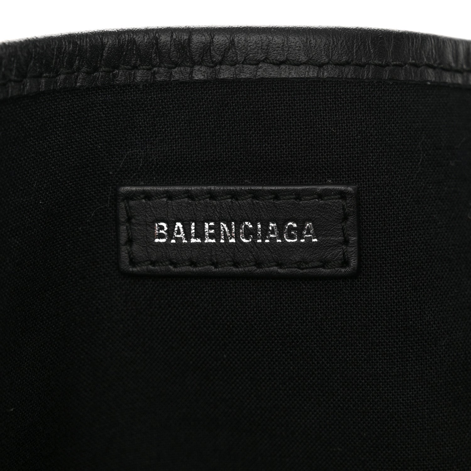 Balenciaga Cotton Canvas Calfskin M Navy Cabas Black White 6 of 16
