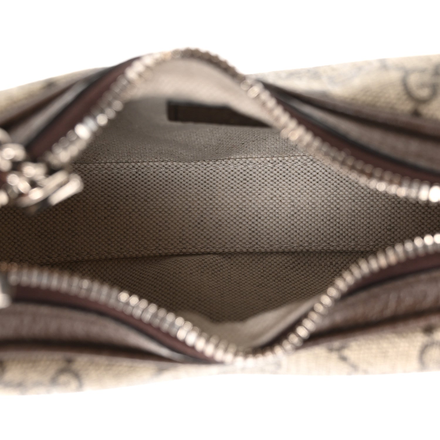 Gucci GG Supreme Monogram Textured Dollar Calfskin Web Mini Attache Bag Beige Ebony New Acero 5 of 10