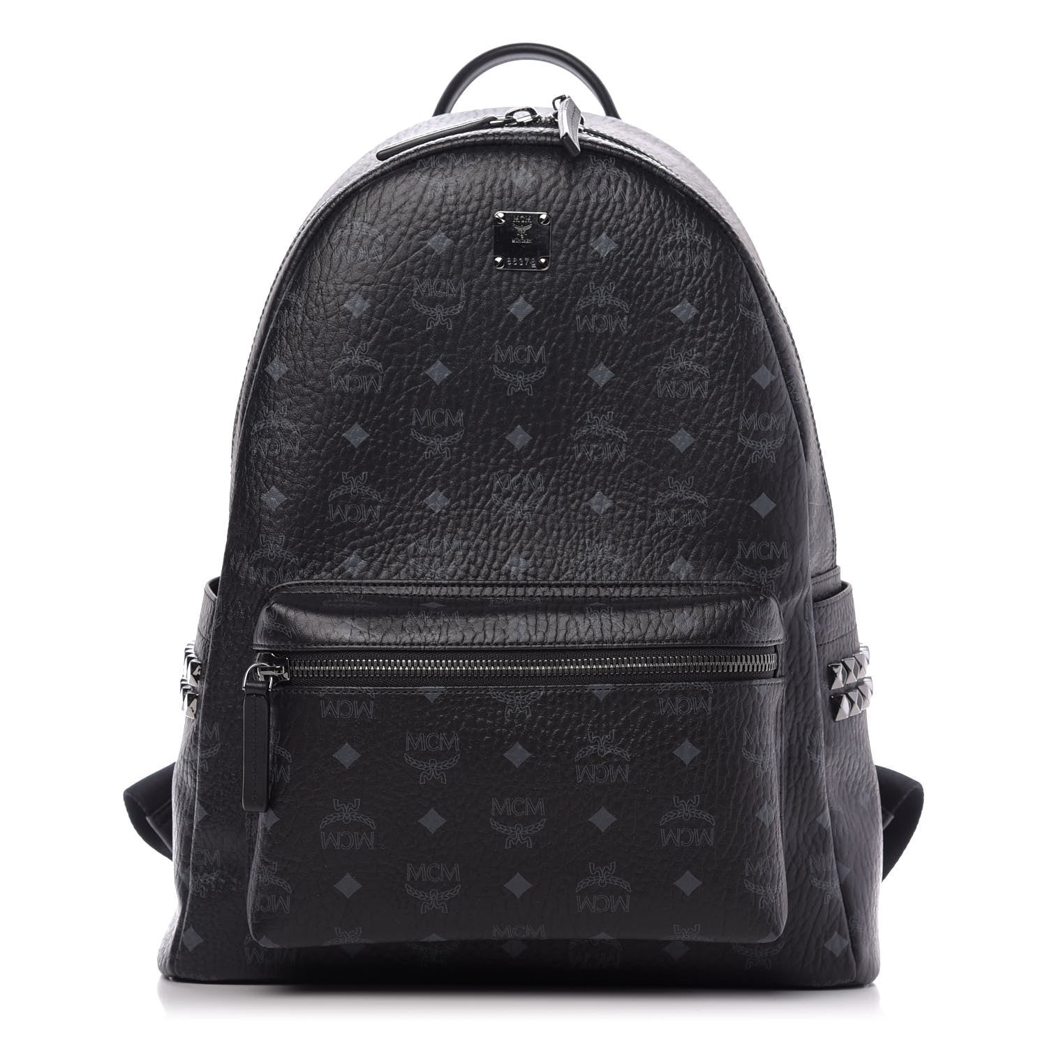 MCM Visetos Medium Side Studs Stark Backpack Black 1 of 9