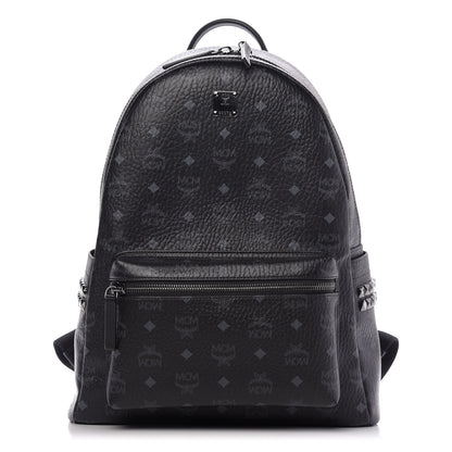 MCM Visetos Medium Side Studs Stark Backpack Black 1 of 9