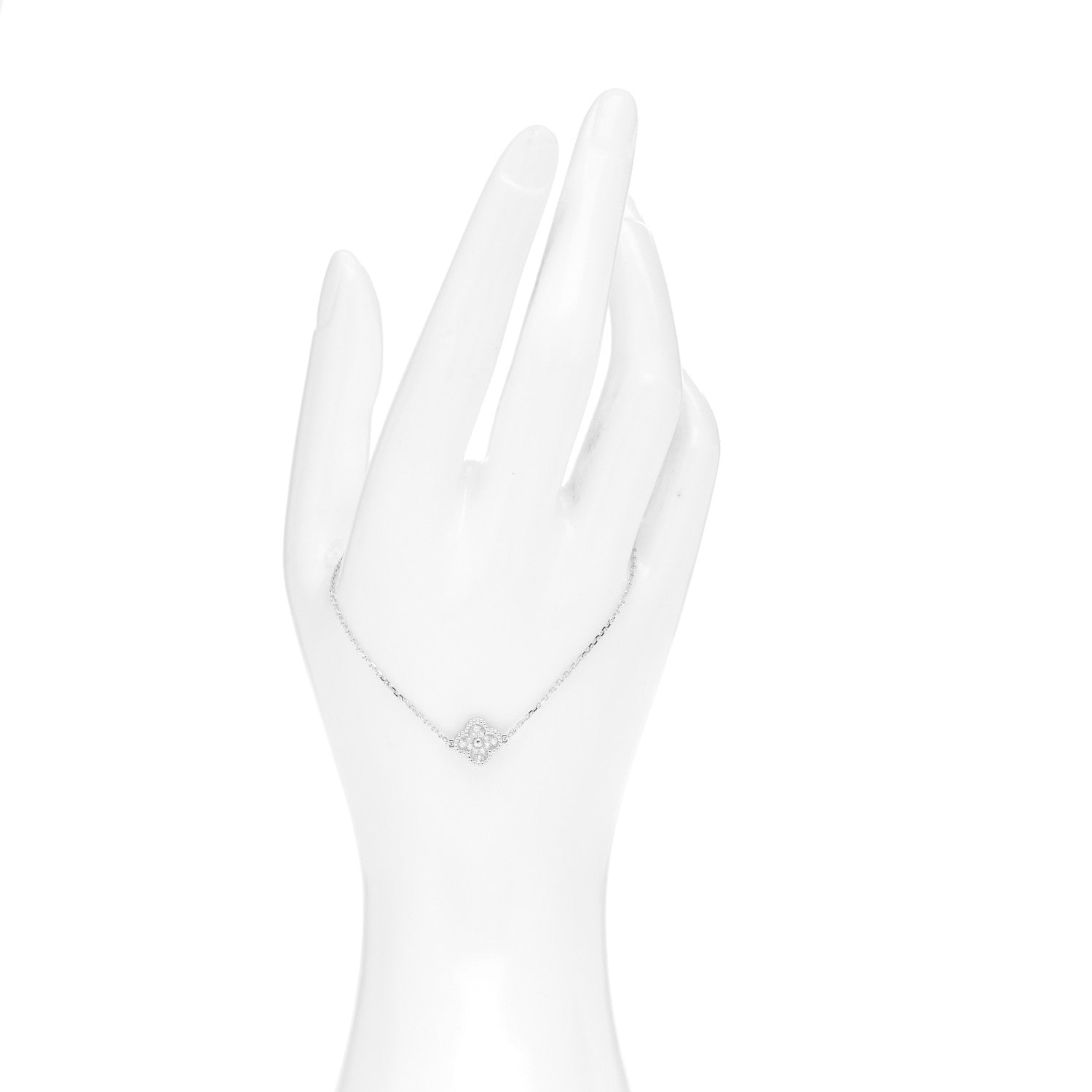 Van Cleef & Arpels 18K White Gold Diamond Sweet Alhambra Bracelet 2 of 5