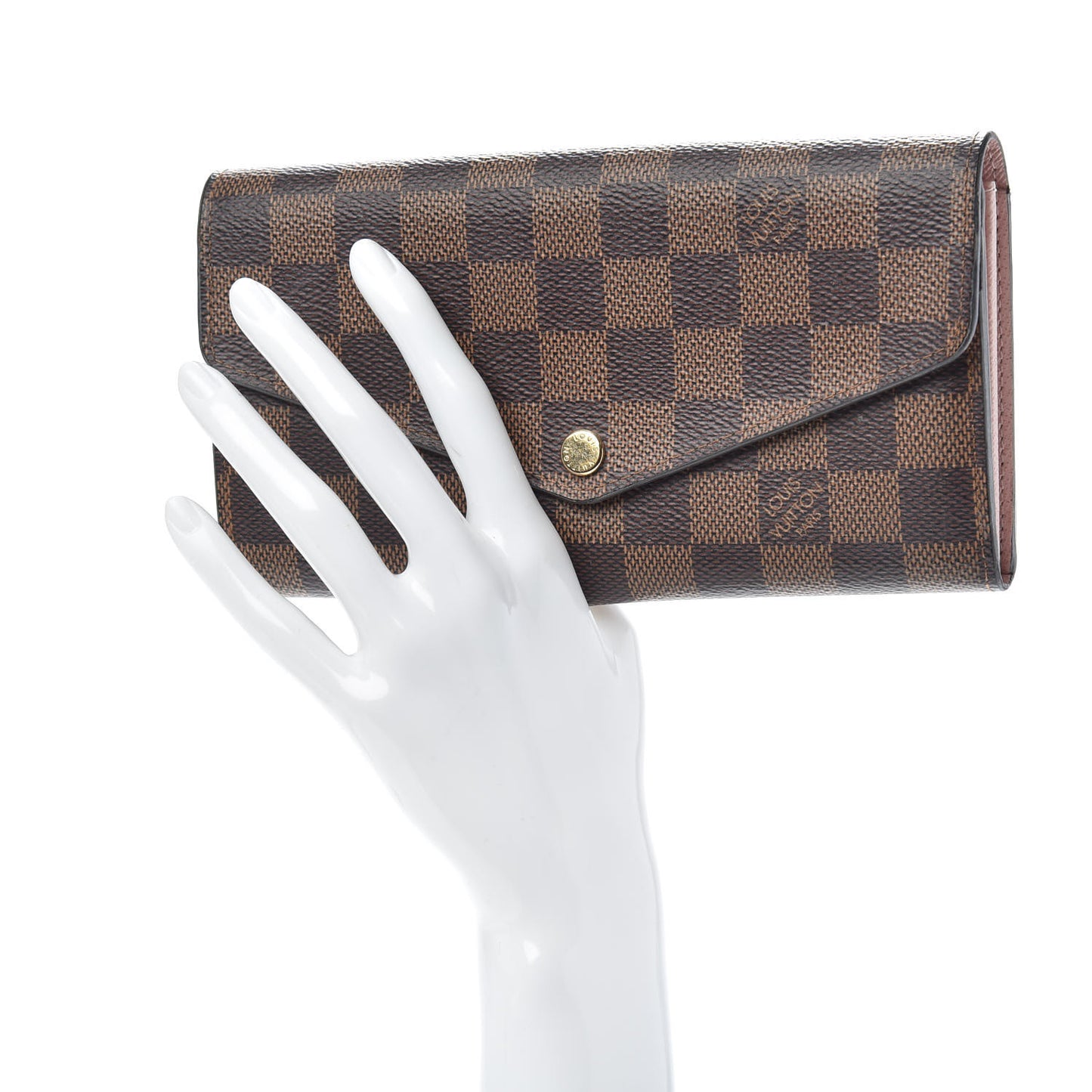 Damier Ebene Sarah Wallet NM Rose Ballerine