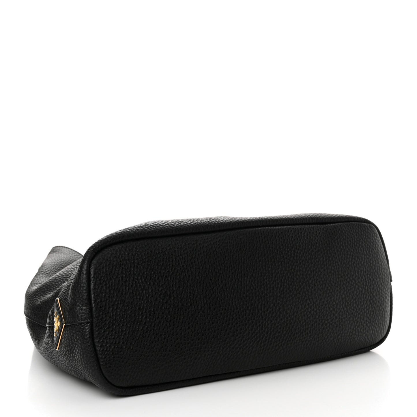 Vitello Daino Embossed Logo Hobo Black