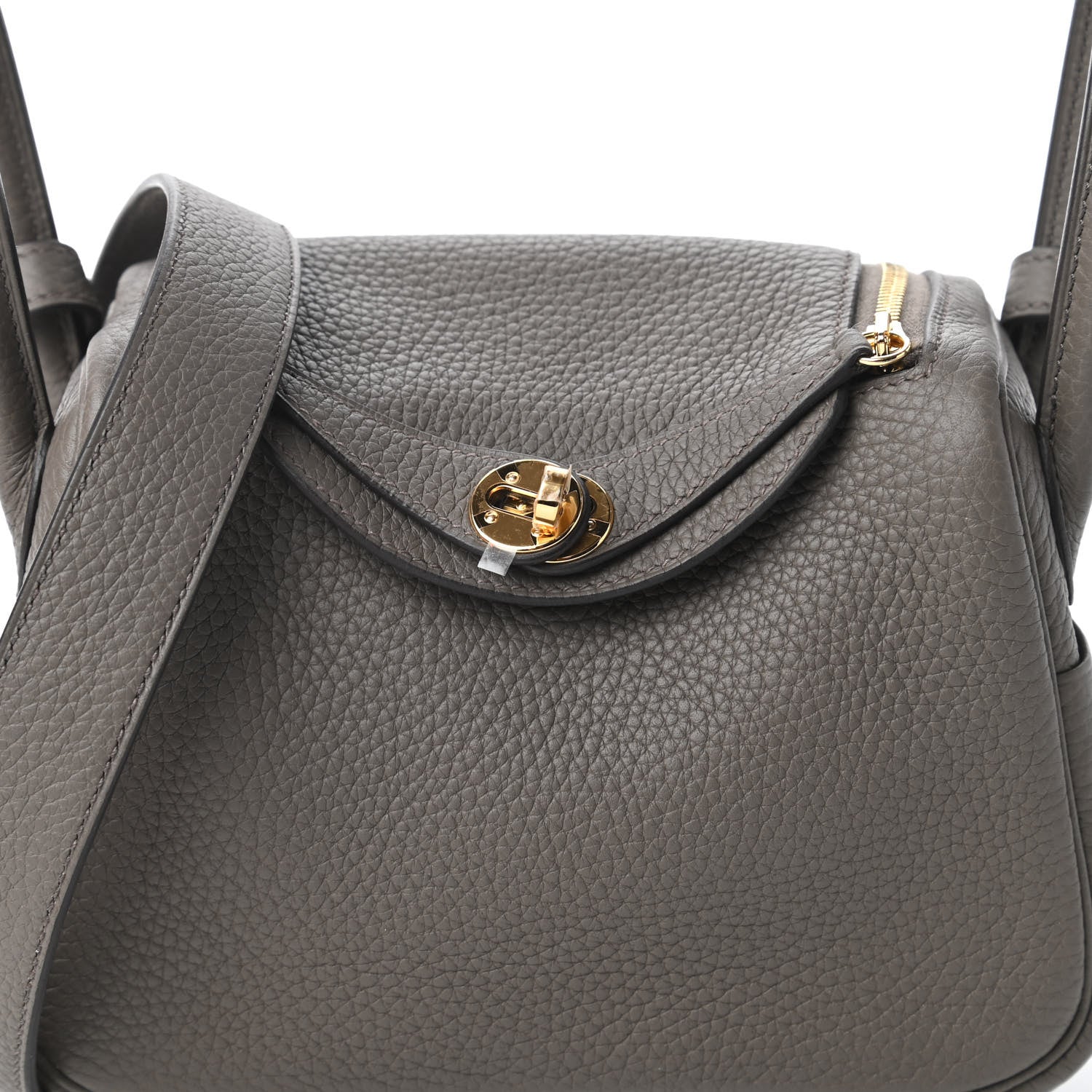 Hermes Taurillon Clemence Mini Lindy 20 Etain 10 of 11