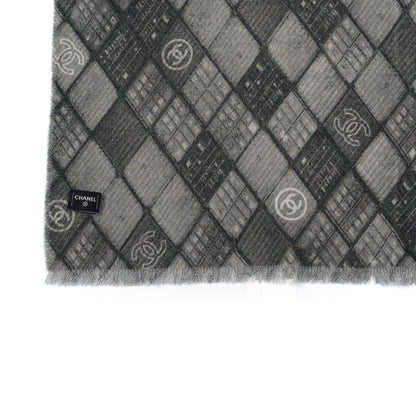 Chanel Cashmere CC Scarf Grey 3 of 4
