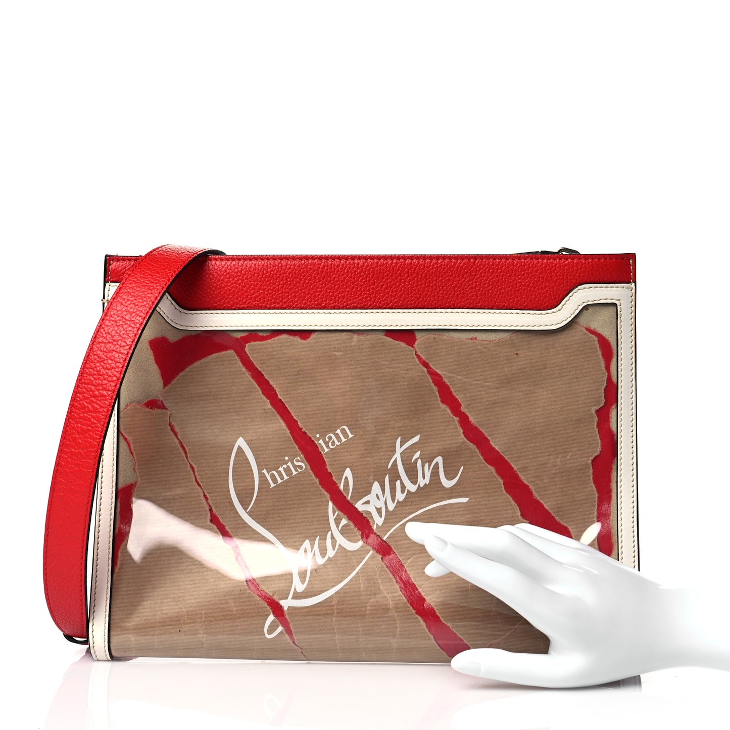 PVC Skypouch Crossbody Clutch Kraft Latte