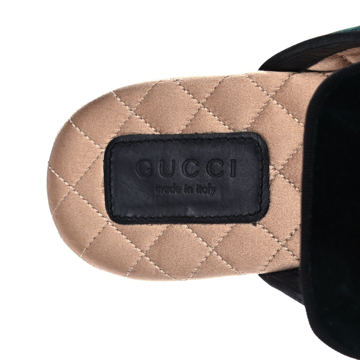 Gucci Velvet Crystal Snake Embroidered Womens Slippers 38 Dark Green 8 of 12