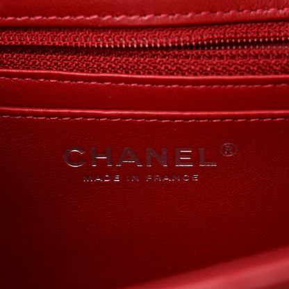 Chanel Lambskin Quilted Mini Rectangular Flap Red 6 of 11