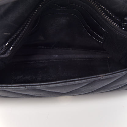 Saint Laurent Sheepskin Matelasse Chevron Monogram College Chain Wallet Black 5 of 10