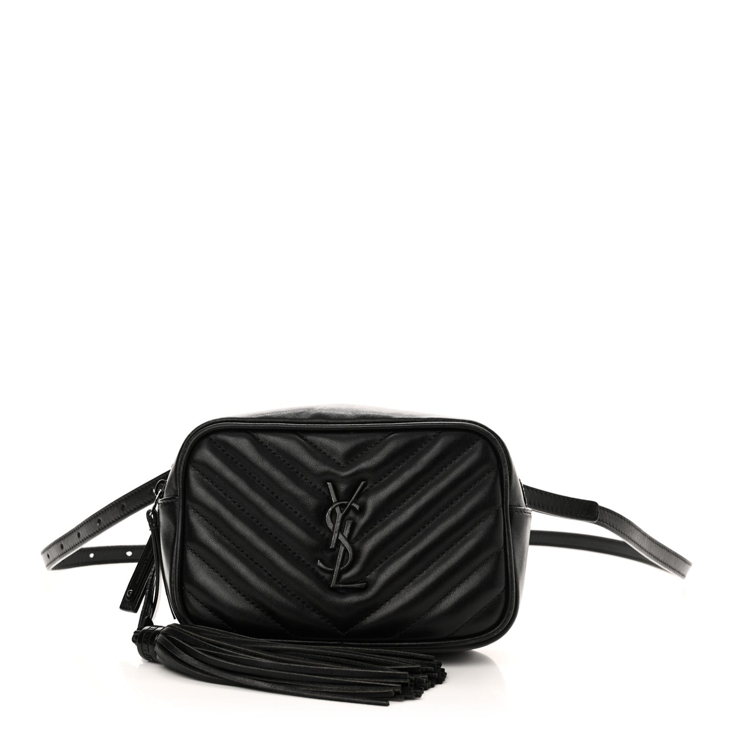 Calfskin Matelasse Monogram Lou Belt Bag Black