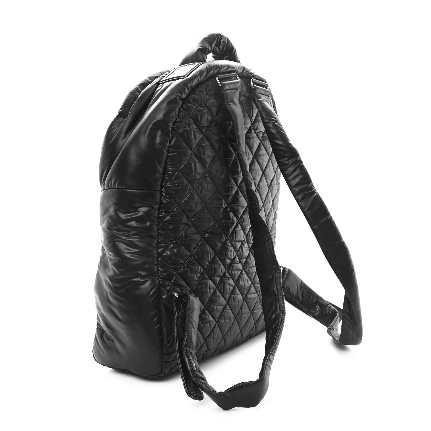 Nylon Quilted Coco Cocoon Backpack Black