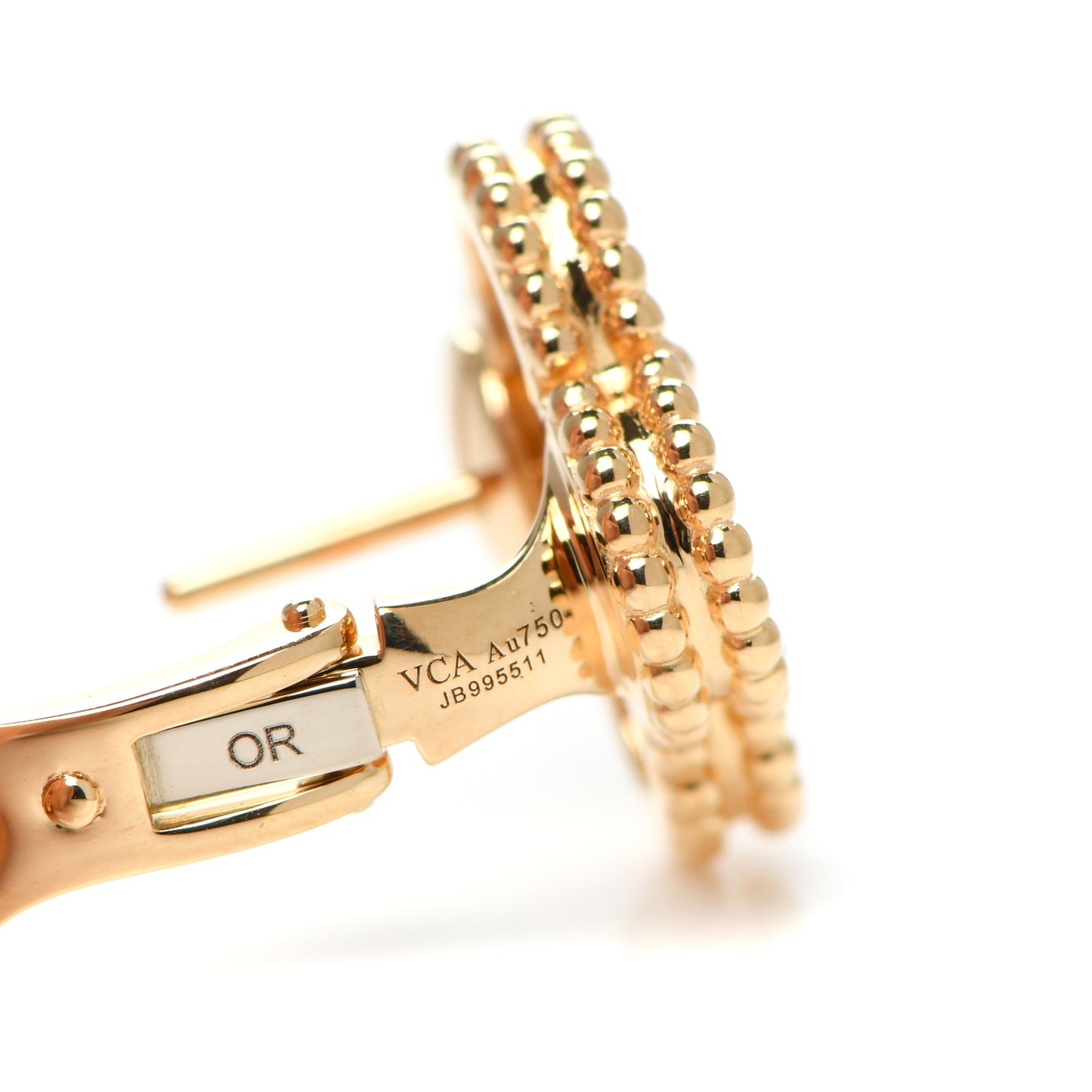 18K Yellow Gold Mother of Pearl Vintage Alhambra Earrings