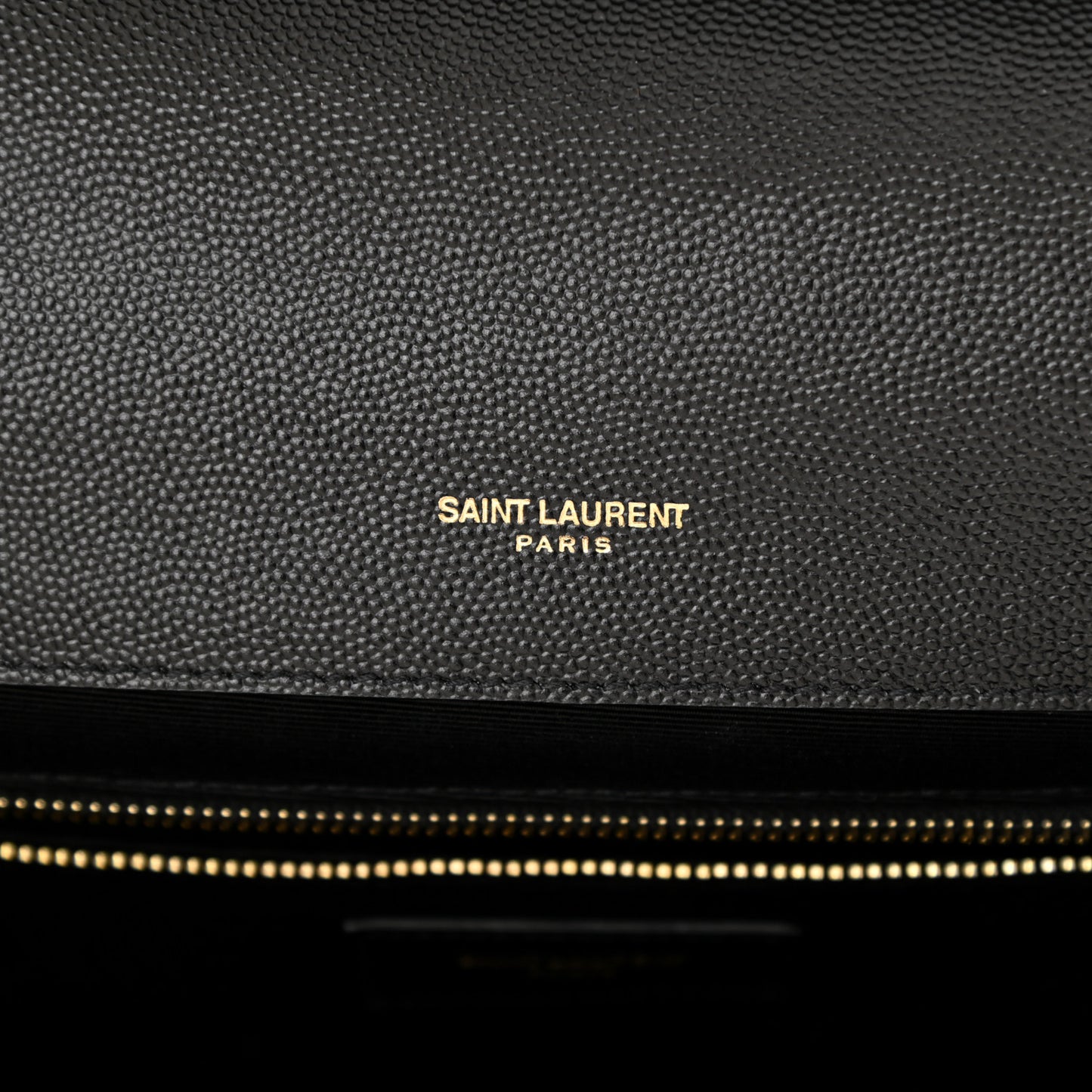 Grain De Poudre Textured Mixed Matelasse Large Triquilt Monogram Satchel Black