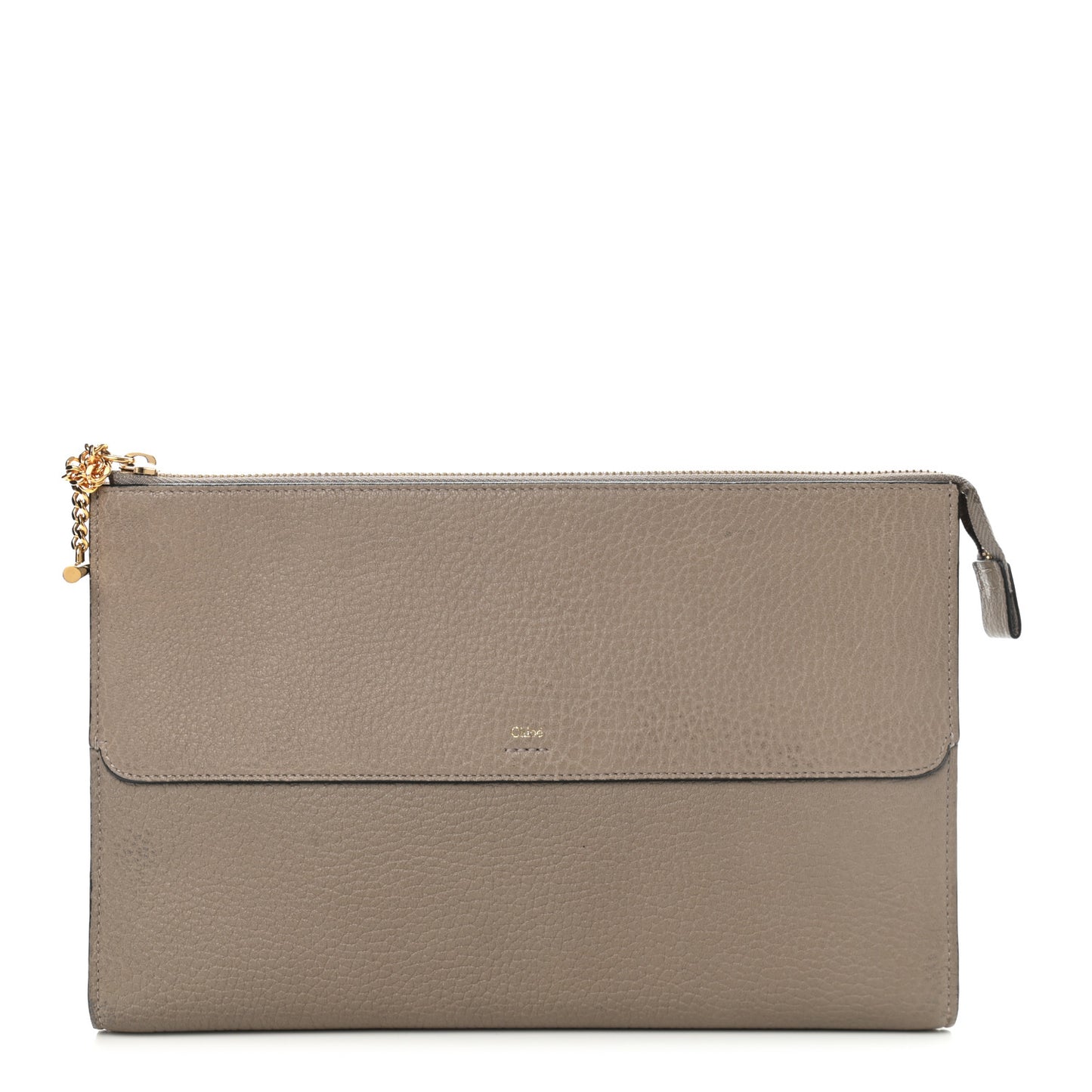Grained Calfskin Joe Clutch Motty Grey