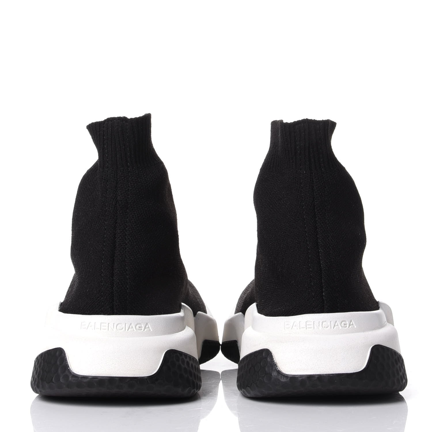 Balenciaga Neoprene Knit Womens Speed Sneakers 36 Black White 6 of 9