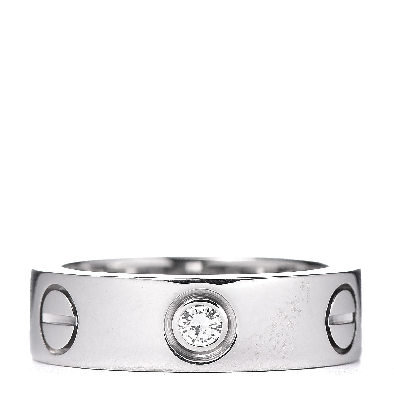 Cartier 18K White Gold 3 Diamond 5.5mm LOVE Ring 49 4.75 1 of 7