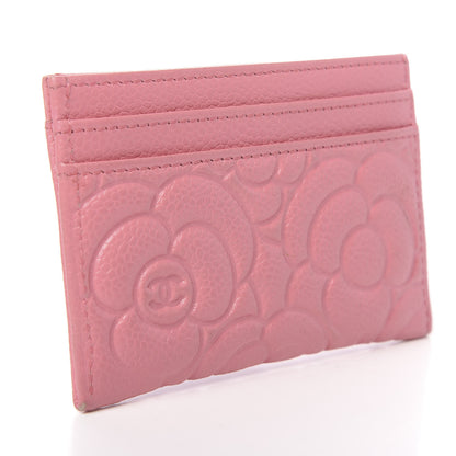 Chanel Caviar Camellia Embossed Card Holder Pink 3 of 9