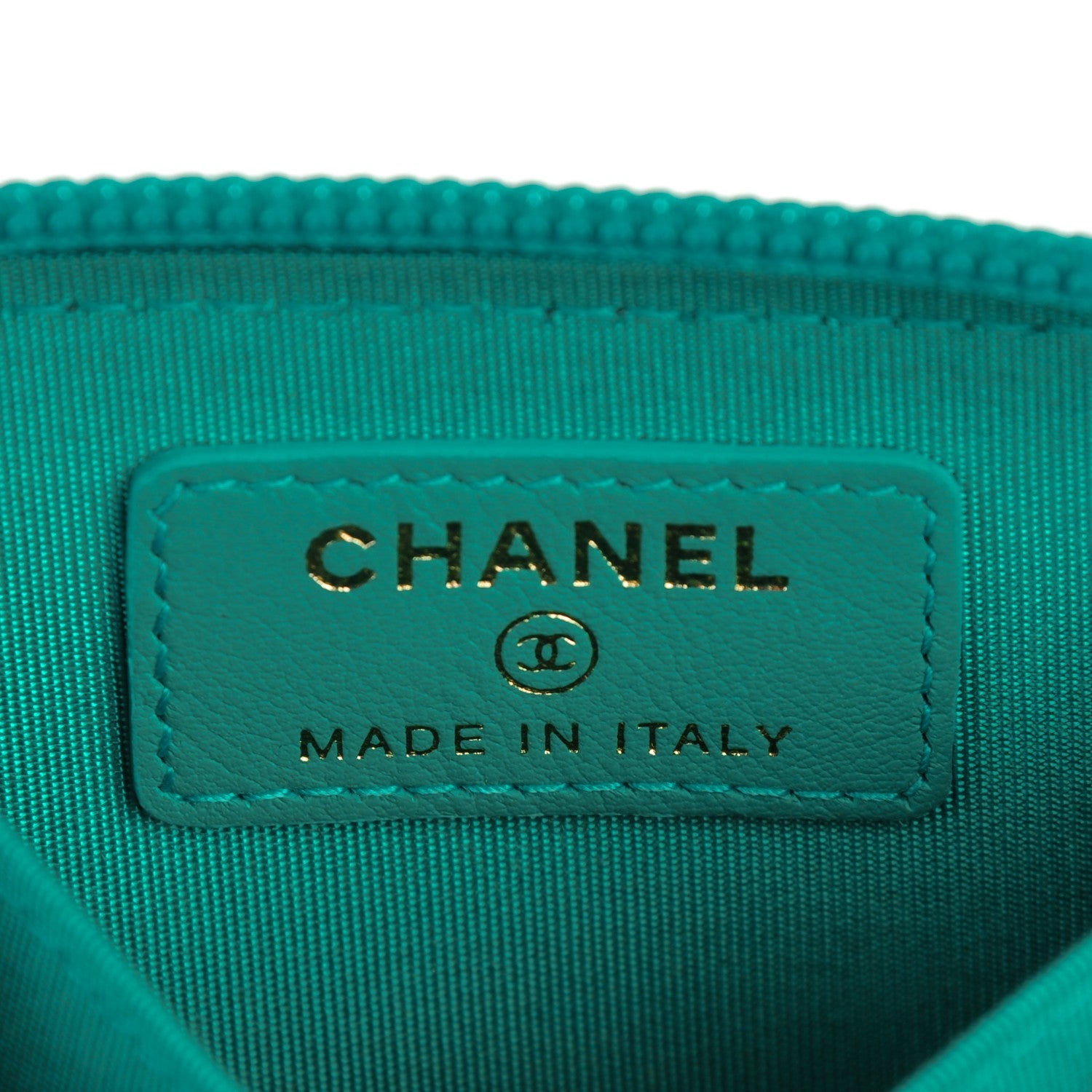 Chanel Calfskin Quilted Boy Zip Around Coin Purse Wallet Turquoise 6 of 7