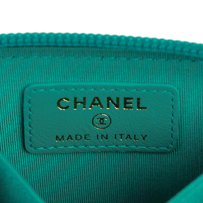 Chanel Calfskin Quilted Boy Zip Around Coin Purse Wallet Turquoise 6 of 7