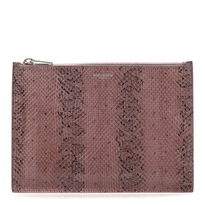 Saint Laurent Snakeskin Zip Pouch Purple Multicolor 1 of 10
