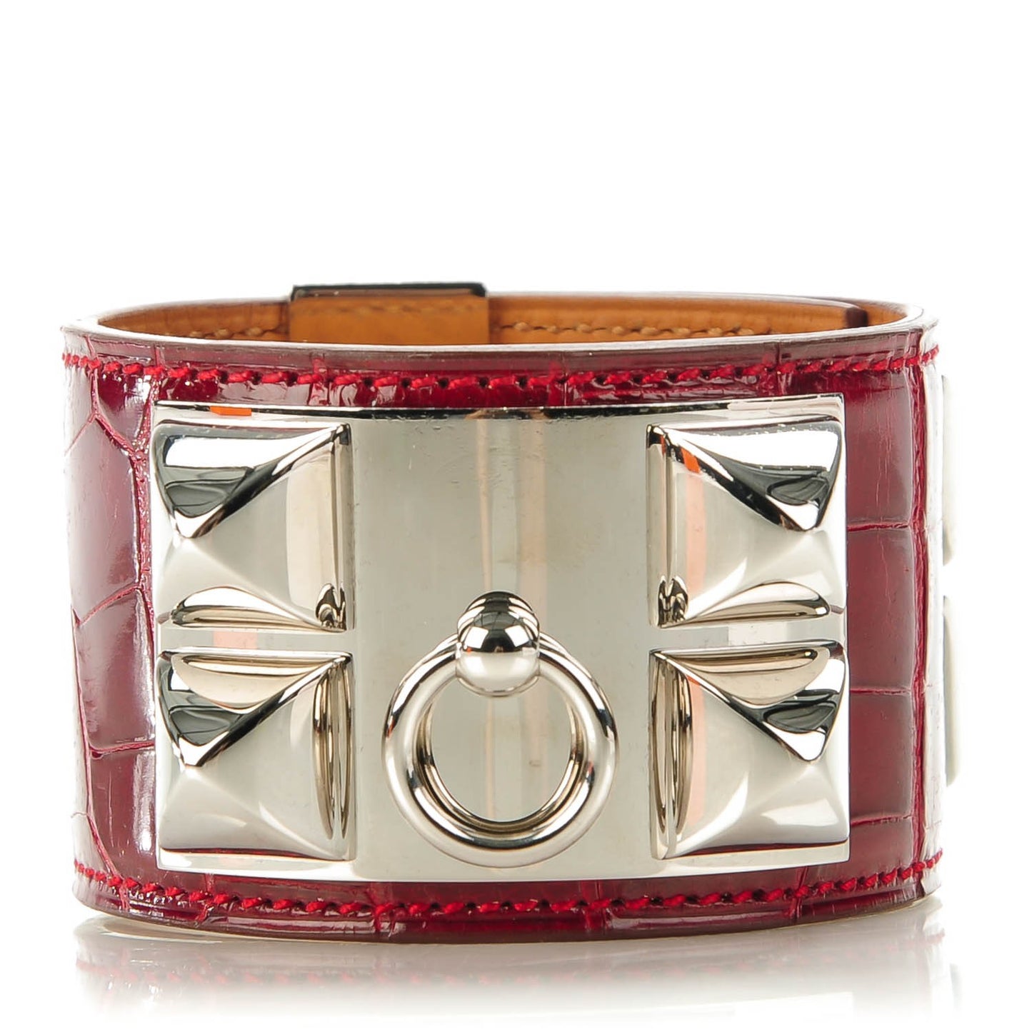 Shiny Alligator Collier De Chien CDC Bracelet S Rouge Vif