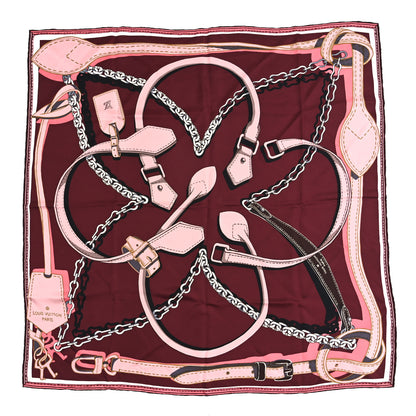 Louis Vuitton Silk Square Handle Me Scarf Bordeaux 1 of 3