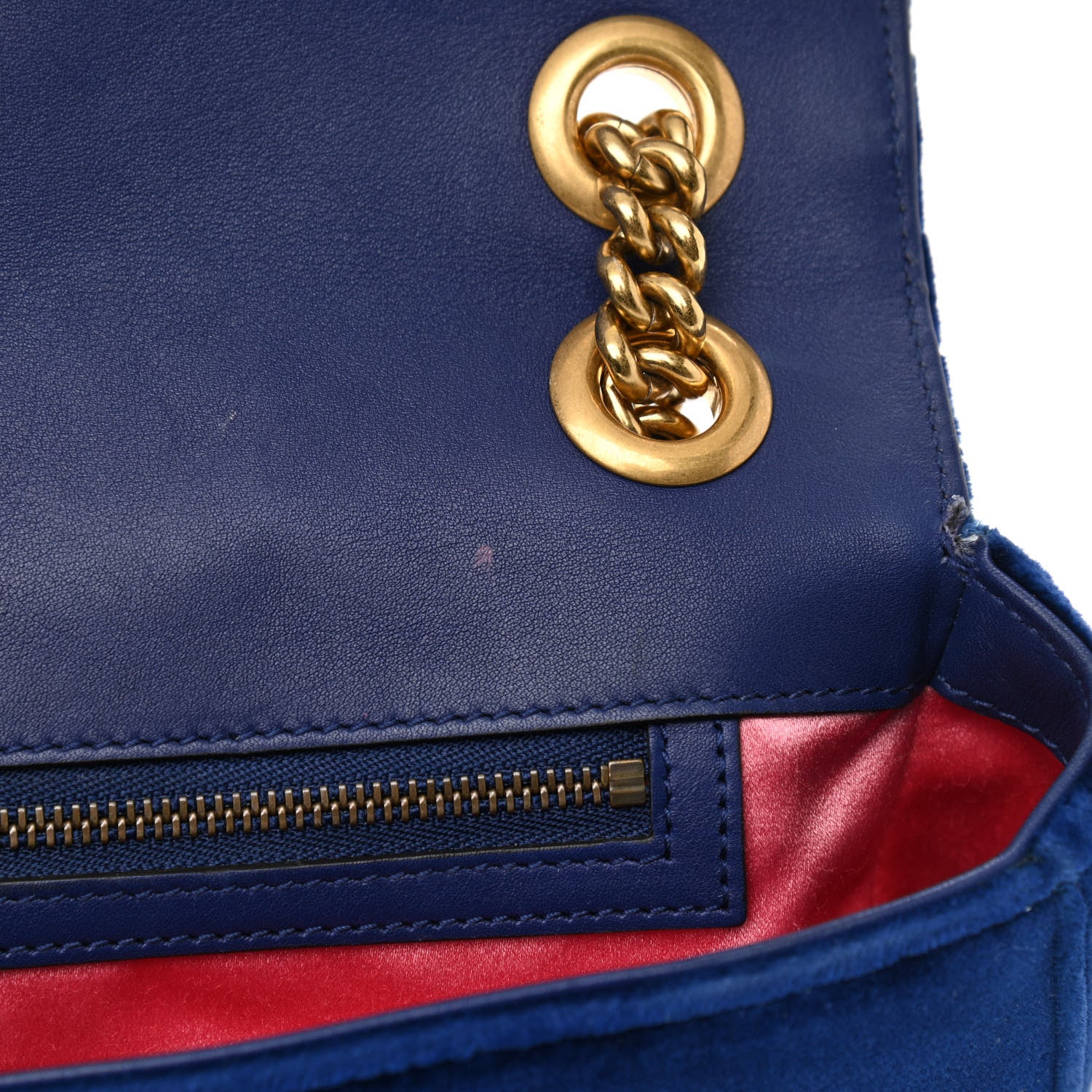 Gucci Velvet Matelasse Medium GG Marmont Shoulder Bag Cobalt Blue 11 of 11