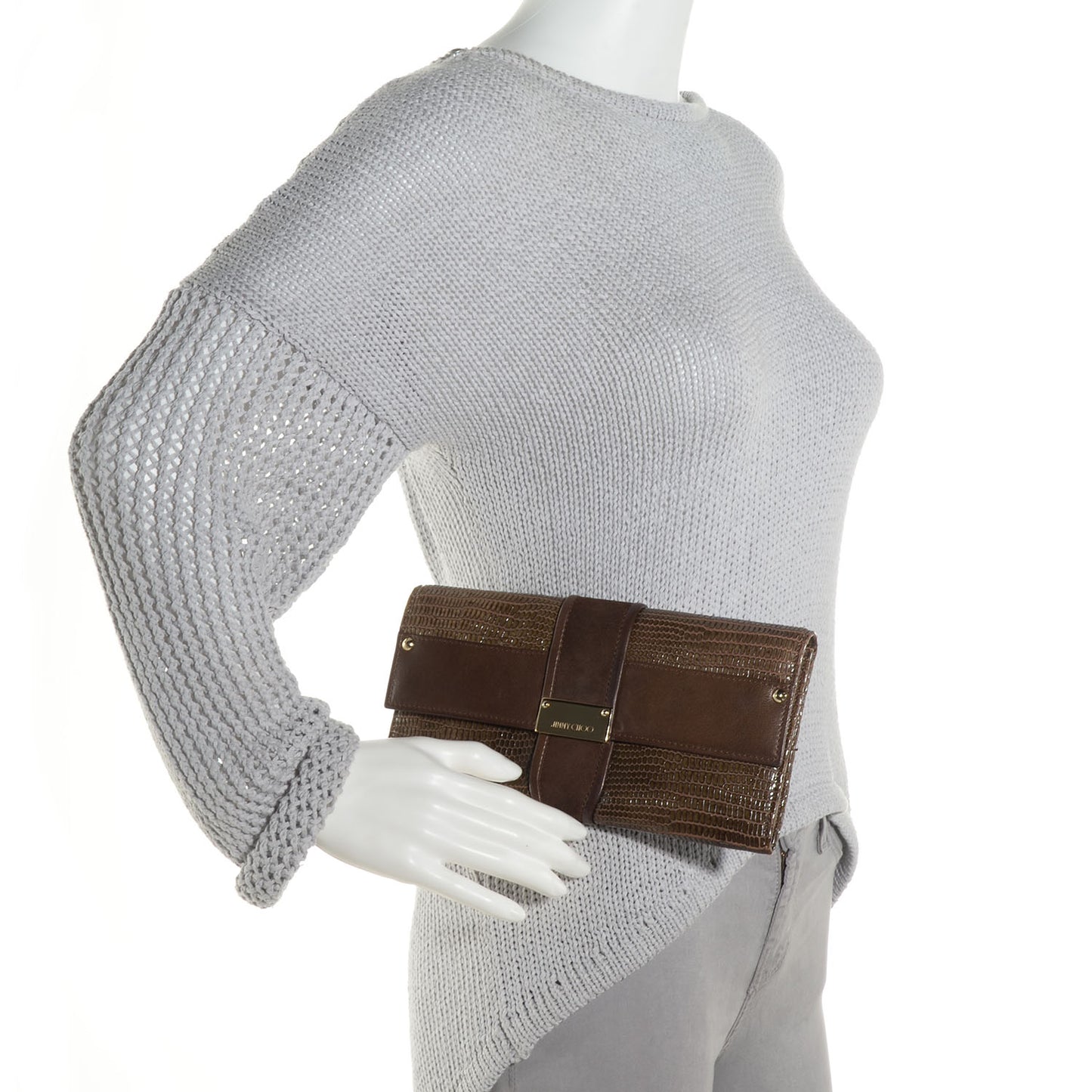 Lizard Embossed Reese Clutch