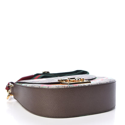 Gucci GG Supreme Monogram Tian Web Medium Padlock Messenger Shoulder Bag Beige Multicolor New Acero 4 of 9