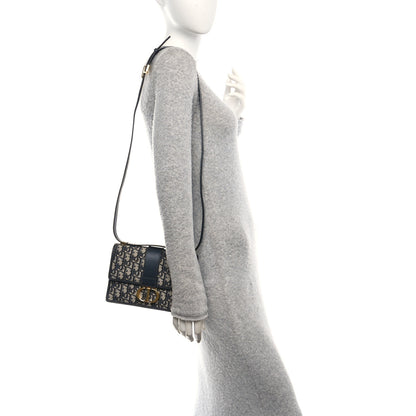 Christian Dior Oblique Small 30 Montaigne Flap Bag Blue 2 of 9