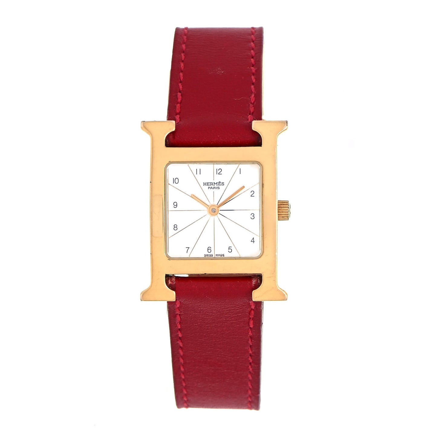 Stainless Steel Epsom 21mm Heure H Hour Quartz Watch Rouge