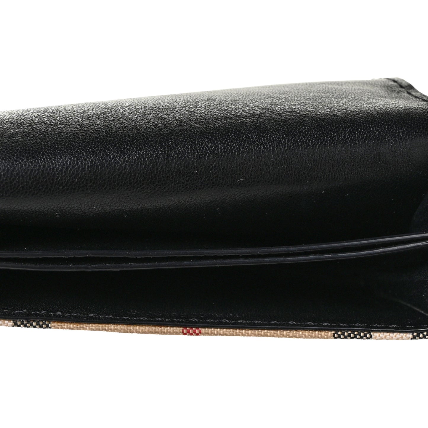 Calfskin House Check Chesam Card Case Black