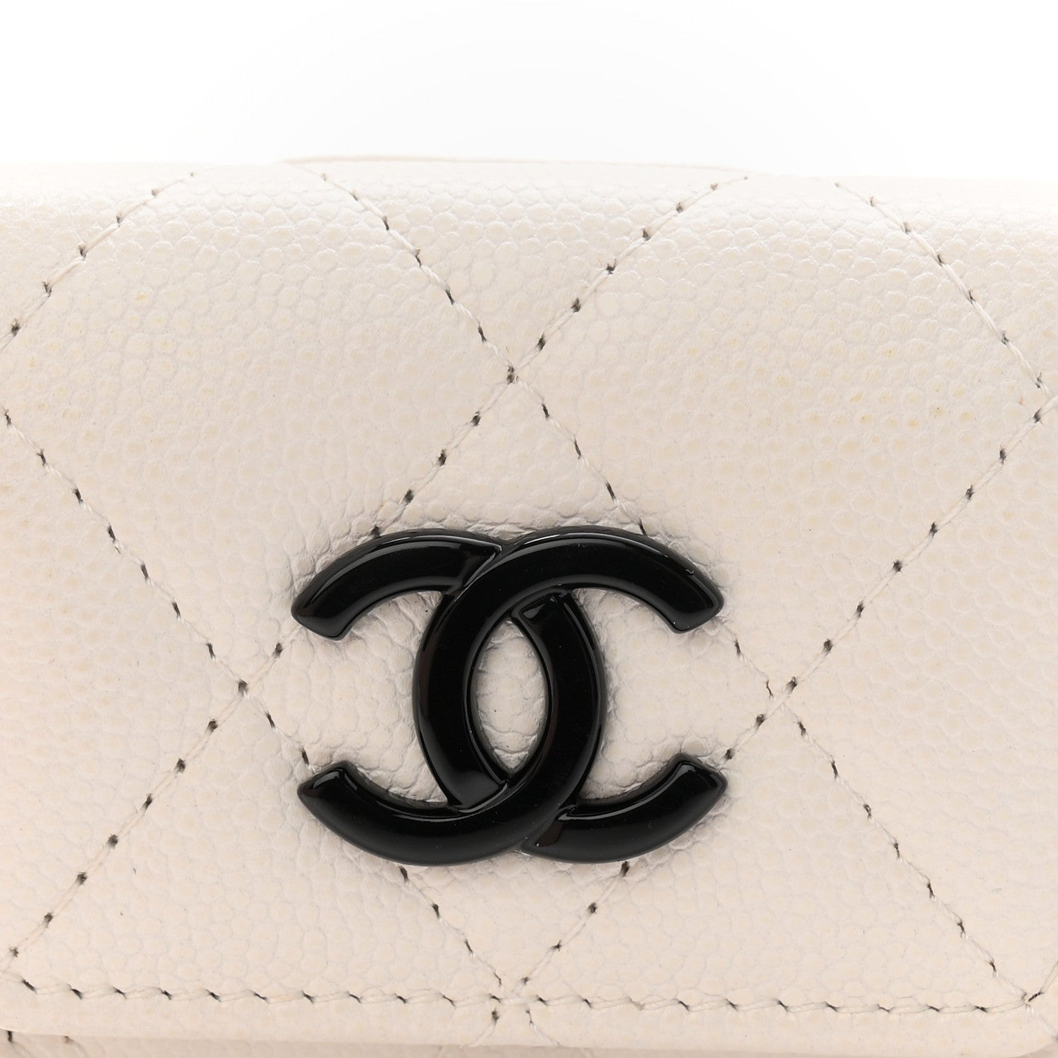 Chanel Caviar Quilted Airpods Pro Holder Belt White 9 of 11