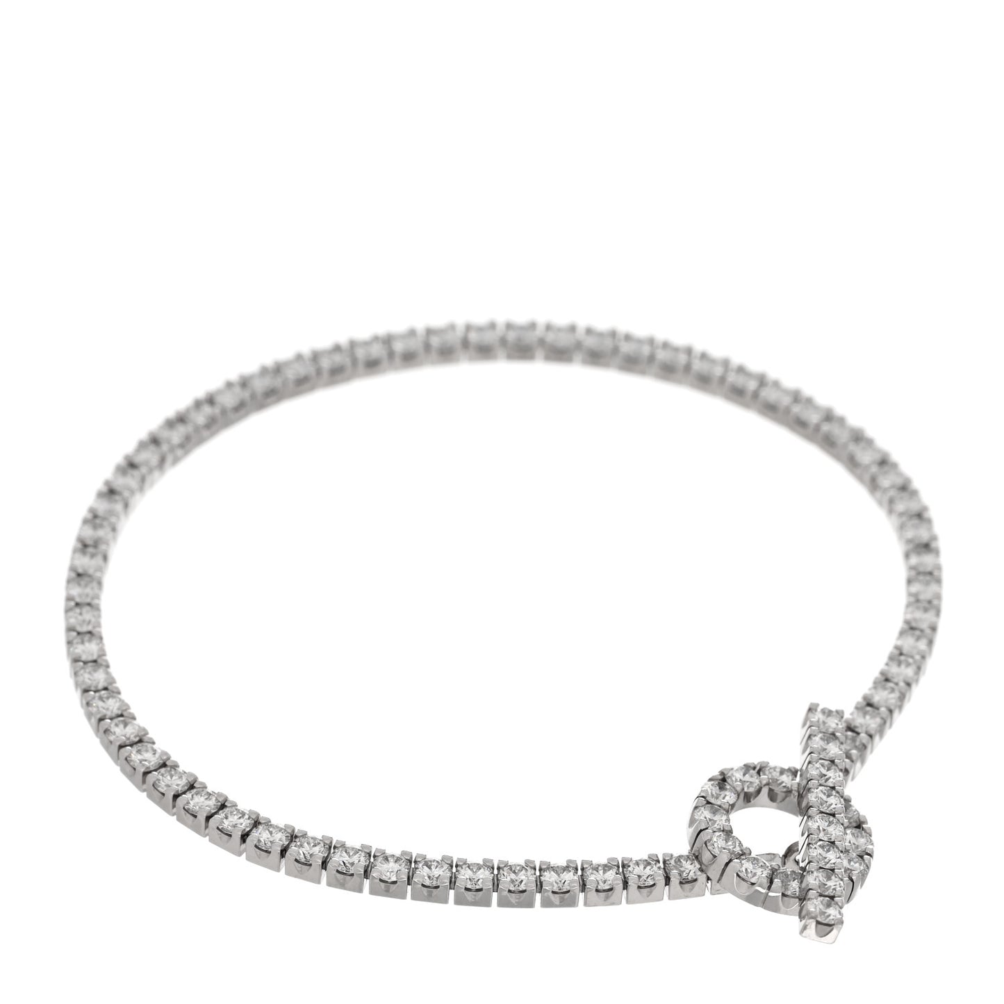 18K White Gold Diamond Finesse Link Bracelet XS