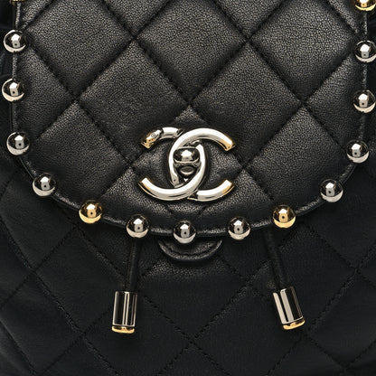 Chanel Lambskin Quilted Metallic Bubble Backpack Black 8 of 10