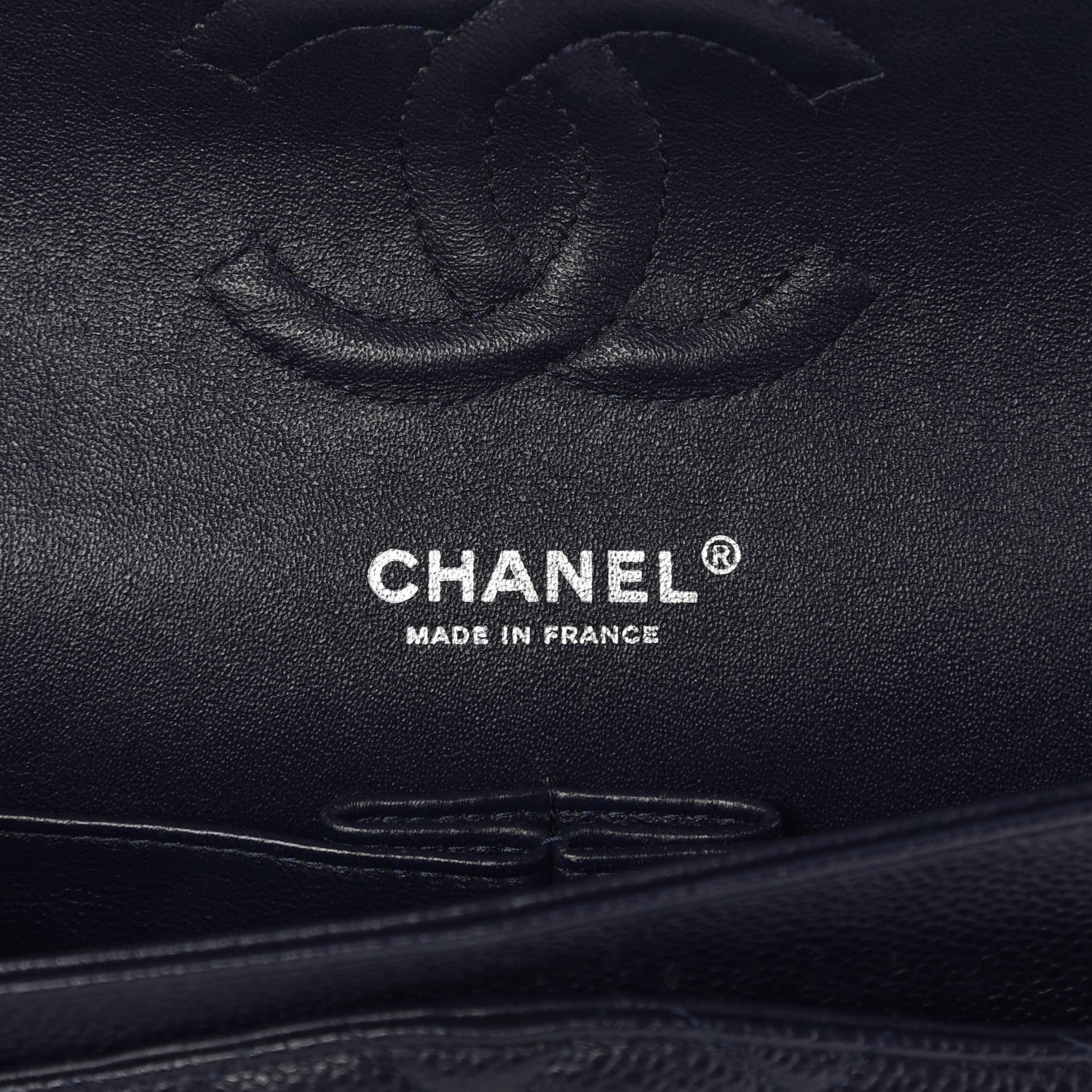 Chanel Caviar Quilted Medium Double Flap Dark Blue 7 of 12
