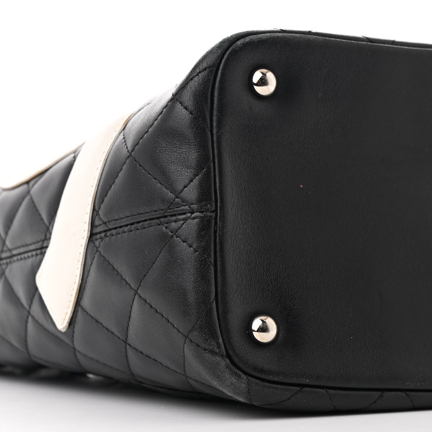 Chanel Calfskin Quilted Medium Cambon Tote Black White 9 of 11